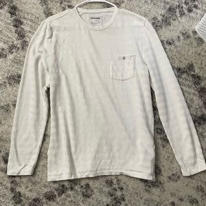 Express White Striped Men’s Long Sleeve Shirt - Size Medium